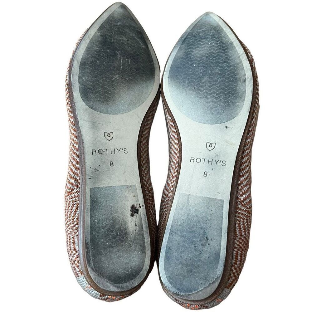 Rothy’s The Point Ballet Flats Camel Heringbone Rare Size 8 - Picture 9 of 10